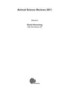 Animal Science Reviews 2011