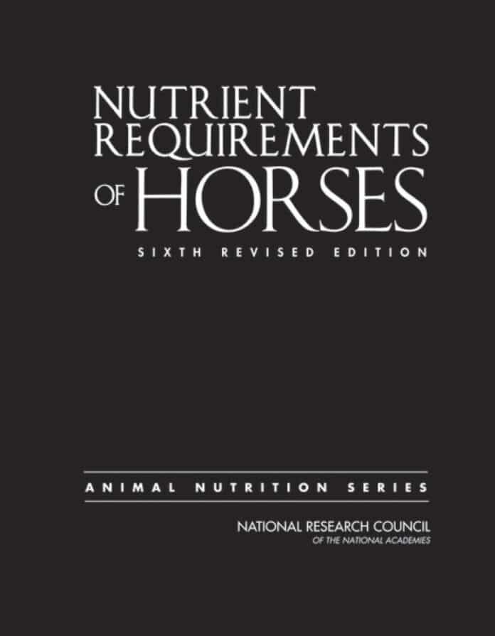 Nutrient Requirements of Horses 6th Revised Edition
